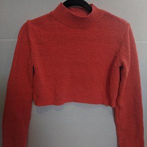 Orange knit cropped sweater